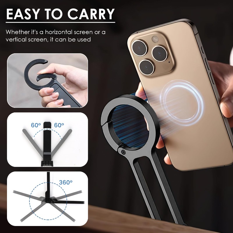 Auto Tracking Tripod - 접이식 휴대폰 삼각대 카라비너 장착형 -