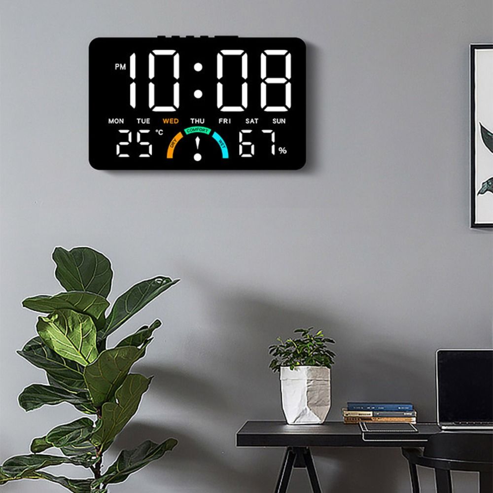 새로운 벽걸이형 전자 시계 온도 날짜 디지털 LED 시 - Electronics Home Gadgets 리뷰 및 가격