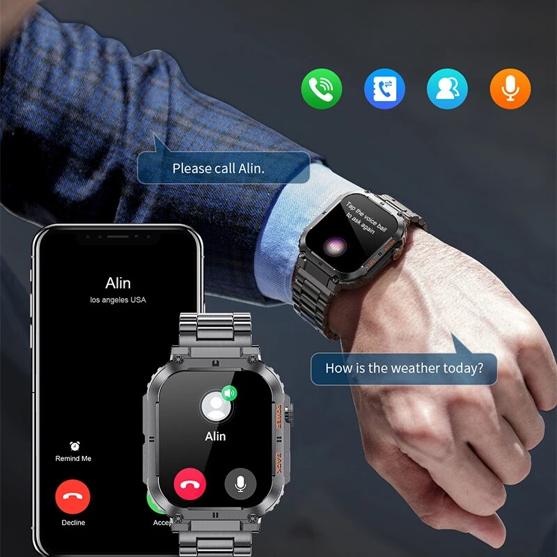 LIGE 남성용 야외 스포츠 피트니스 스마트워치, 블루 - Electronics Gadgets For Men 리뷰 및 가격