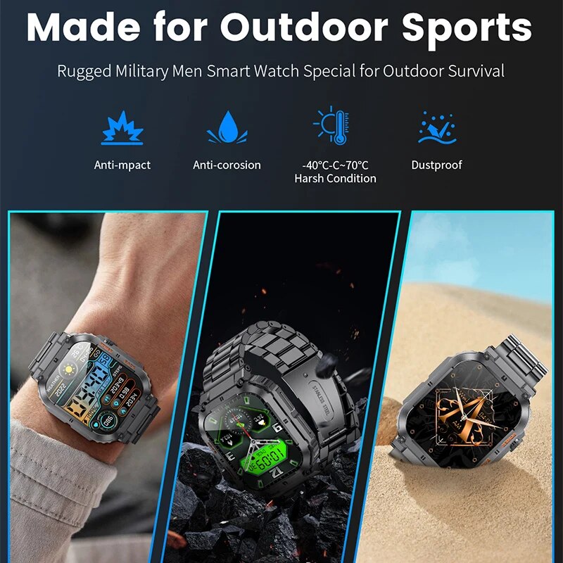 LIGE 남성용 야외 스포츠 피트니스 스마트워치, 블루 - Electronics Gadgets For Men 리뷰 및 가격