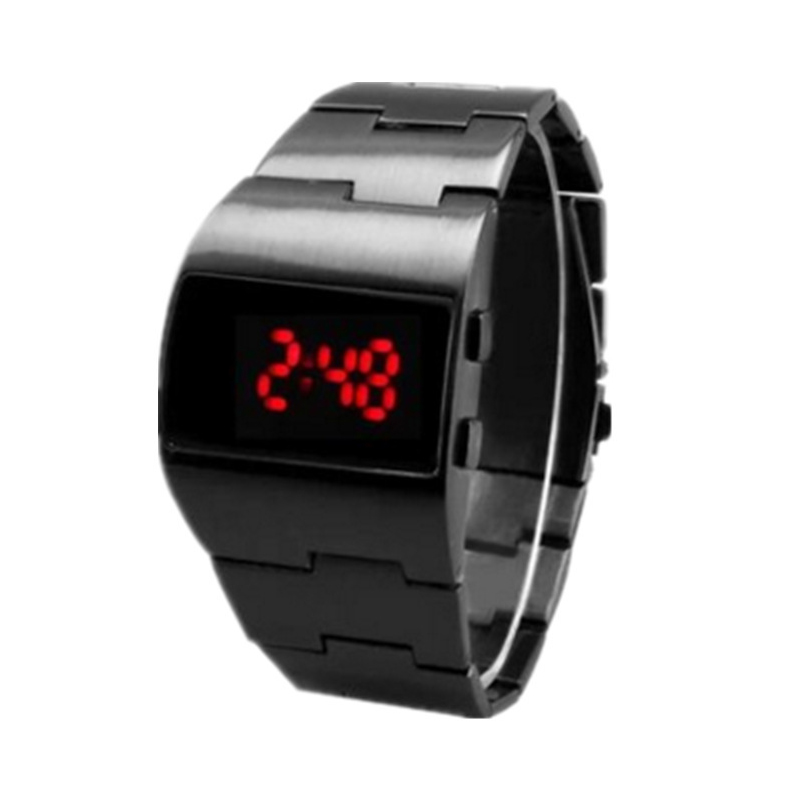 디지털 남성용 시계 블랙 스테인레스 스틸 팔찌 남성용  - Electronics Gadgets For Men 리뷰 및 가격